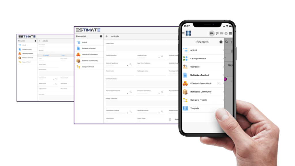 Software preventivi meccanica di precisione e manifatturiero. Software per la generazione del costo di lavorazione di ogni fase di realizzazione del prodotto e per lo scambio di quotazioni.