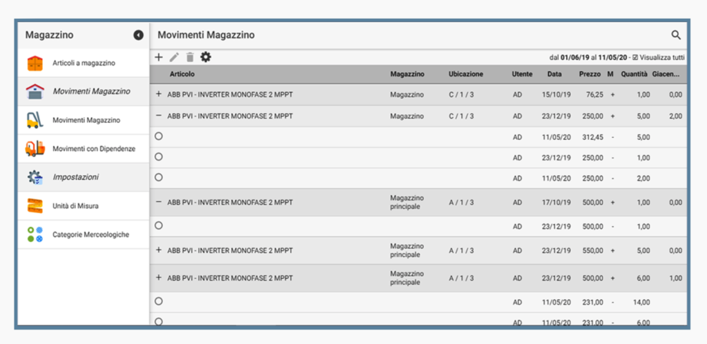 Software per la gestione del magazzino Silken S.r.l. - Anagrafica Articoli. Organizzazione inventario. Tracciamento movimentazioni. Pianificazione e reintegro scorte.
